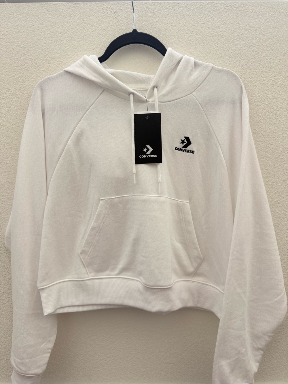 Converse Women's White Logo Hoodie Sweatshirt